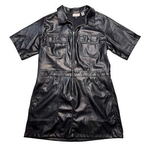Black Faux Leather Dress Size 16 | NWOT
